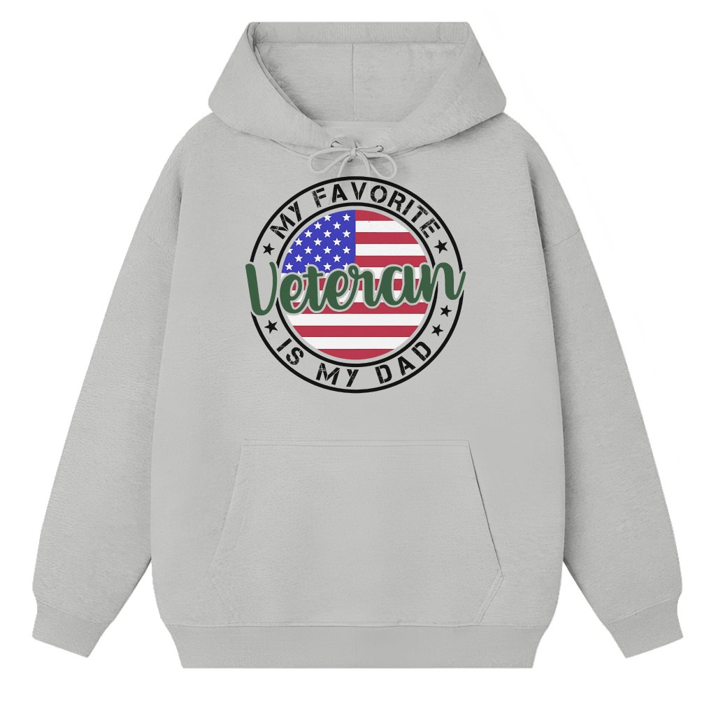 My Favorite Veteran Is My Dad Hoodie – Veteran's Day Gift for Dad - front view