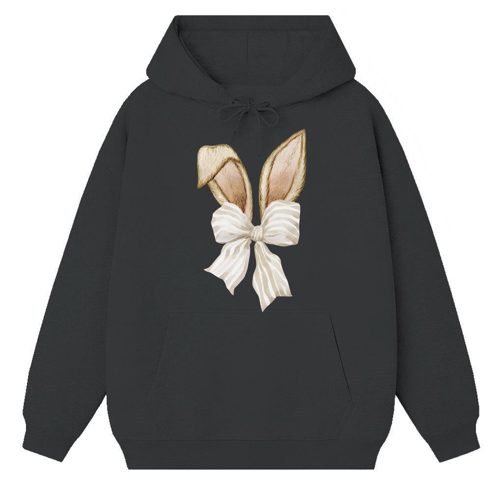 Cute Bunny Ear Graphic Hoodie – Easter Gift Cozy Spring - front view