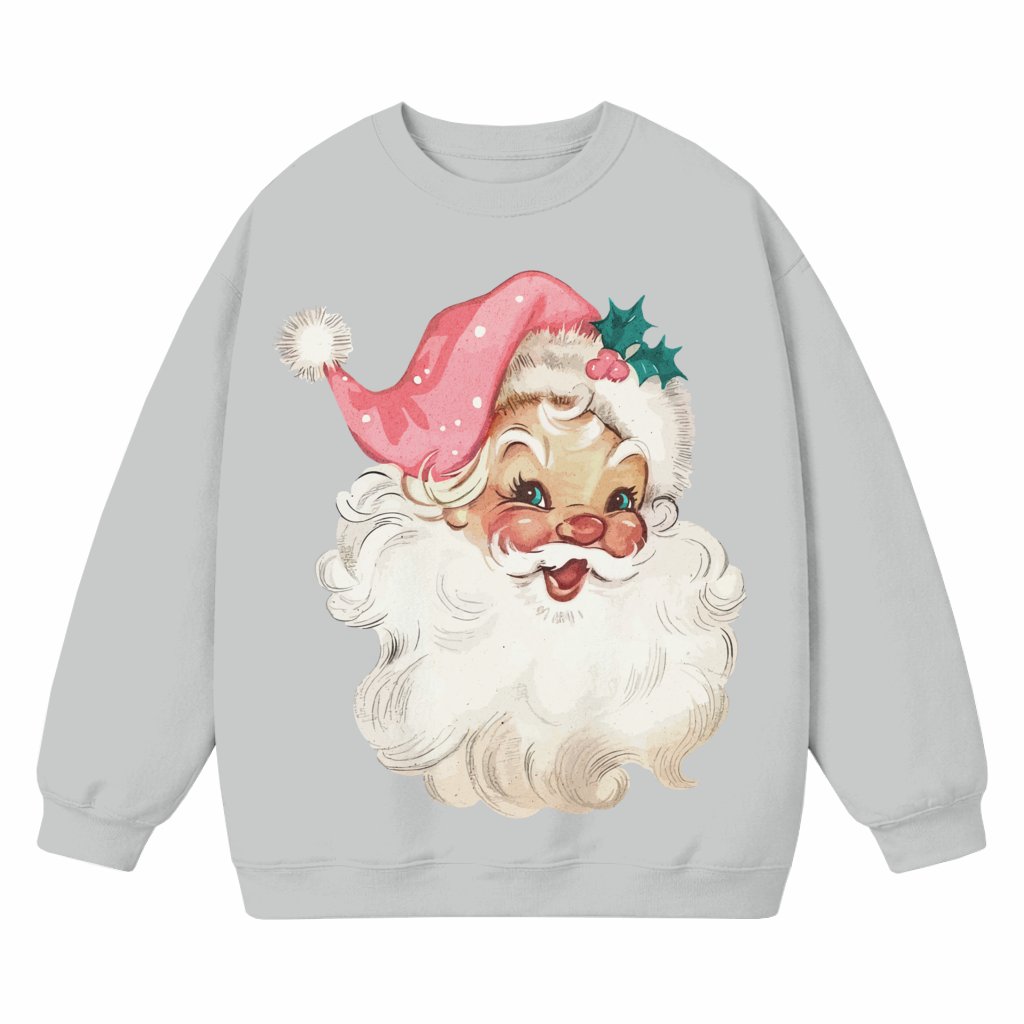 Santa Claus Print Sweatshirt – Christmas Gift for Women Festive - front view
