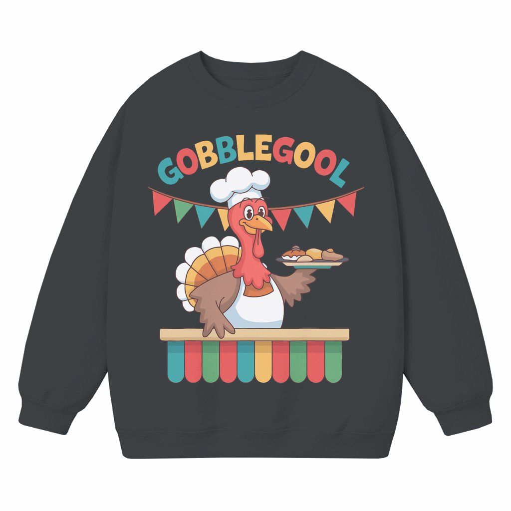 Gobblegool Turkey Chef Sweatshirt – Funny Thanksgiving Gift - front view