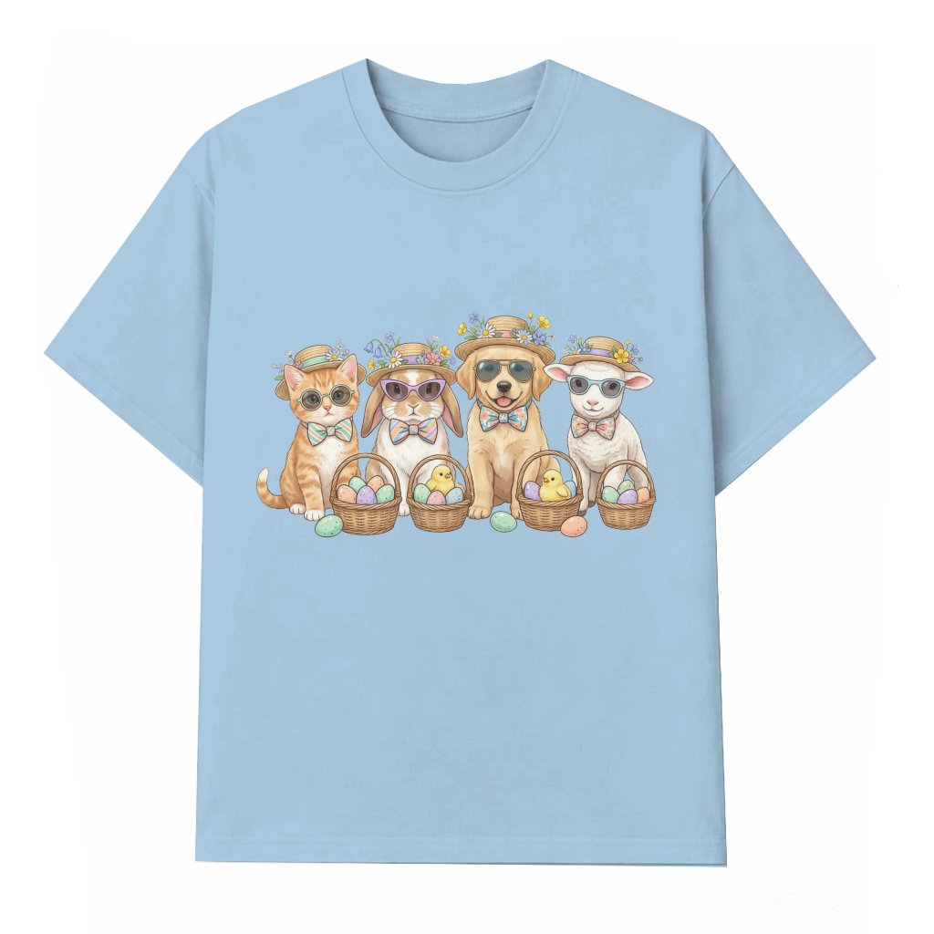 Cute Easter Egg Animals T-shirt – Easter Gift for Family - front view