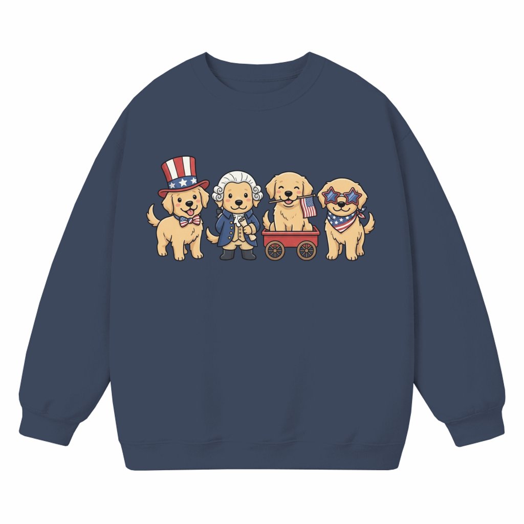 Patriotic Golden Retriever Dog Squad Sweatshirt – 4th of July Gift for Dog Mom - front view