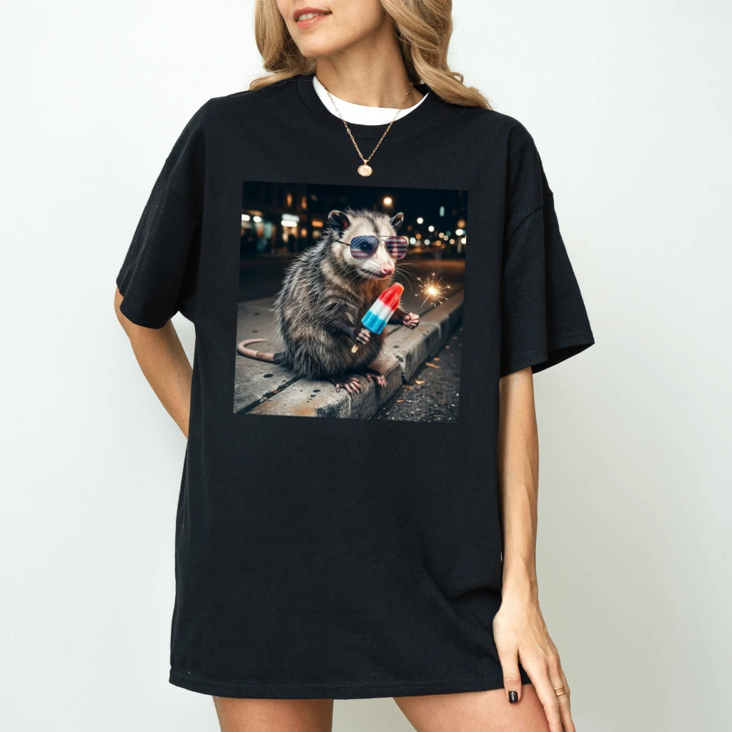 Funny Possum Shirt – 4th of July Gift for Semiquincentennial, Patriotic USA Humor Wildlife Tee - back view