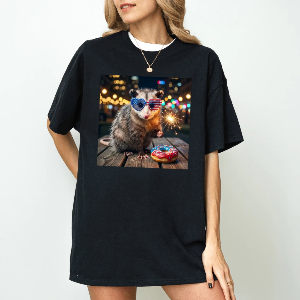 Funny Possum T-Shirt – 4th of July Gift for Patriot, Patriotic USA Humor Tee - back view