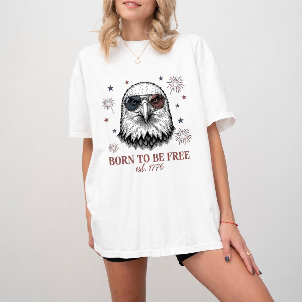 Est 1776 Bald Eagle Comfort Colors Shirt – Funny 4th of July Gift for Patriot, Patriotic Eagle Tee - back view