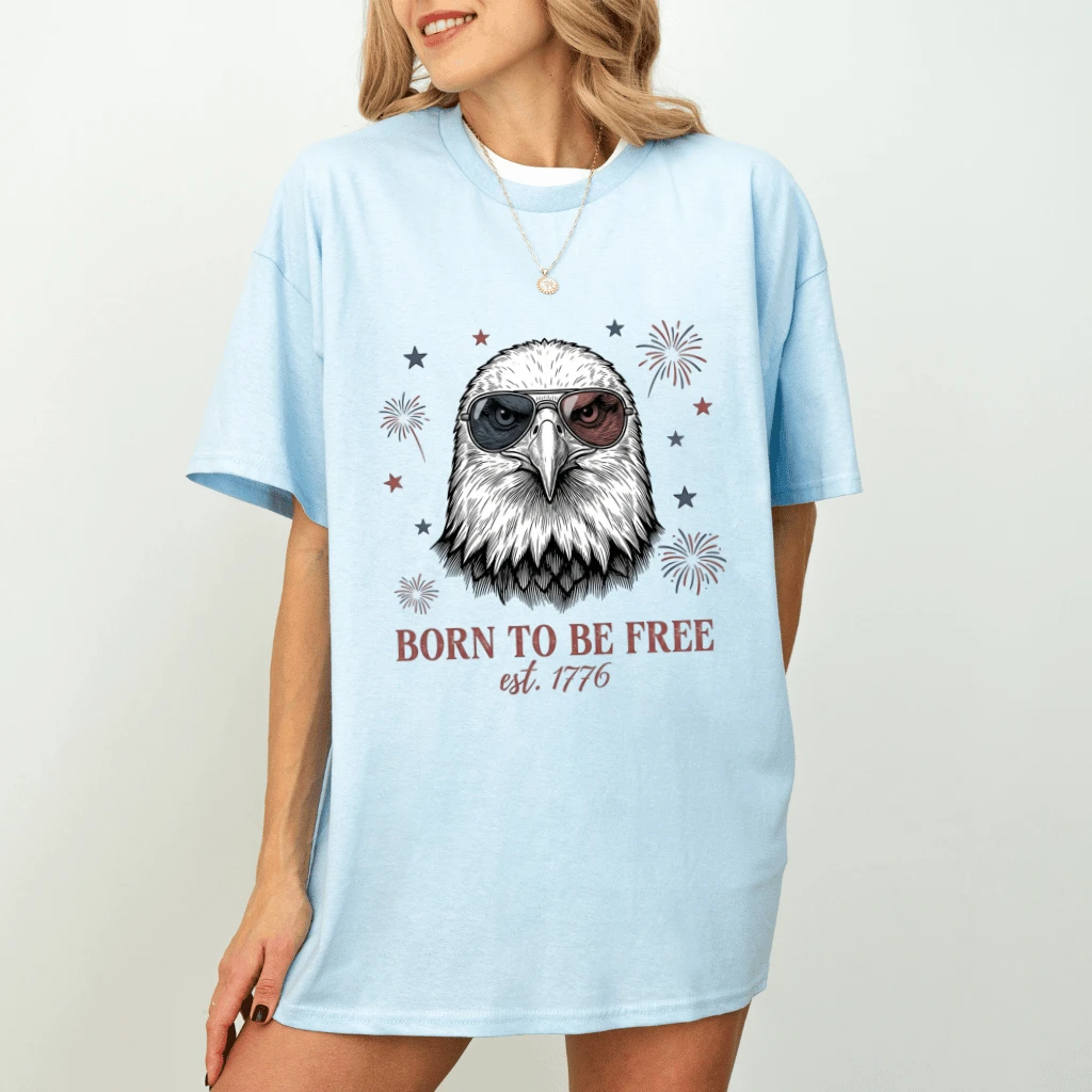 Est 1776 Bald Eagle T-Shirt – Funny 4th of July Gift for Patriot, Patriotic Eagle Tee - back view