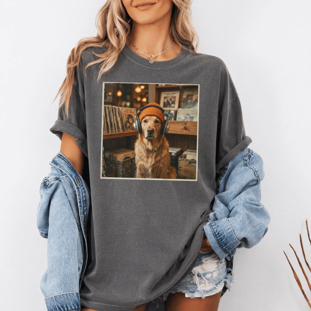 Cute Golden Retriever Comfort Colors Shirt – Funny Gift for Dog Mom, Dog Lover Aesthetic Tee - back view