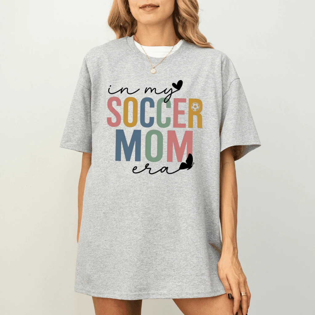 In My Soccer Mom Era Shirt – Funny Gift for Soccer Mom, Cute Mom Life Humor Tee - detail view