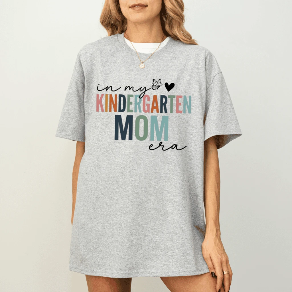In My Kindergarten Mom Era Shirt – Funny Gift for Mom, Mama Humor Tee - detail view