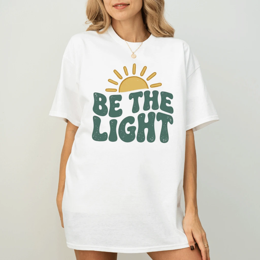 Be the Light T-Shirt – Faith Gift for Christians, Christian Bible Verse Aesthetic Tee - back view