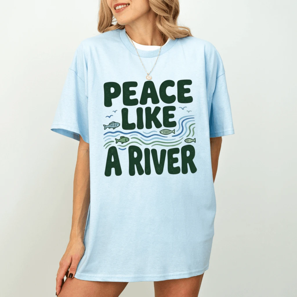 Peace Like a River T-Shirt – Faith Gift for Christians, Christian Bible Verse Tee - back view