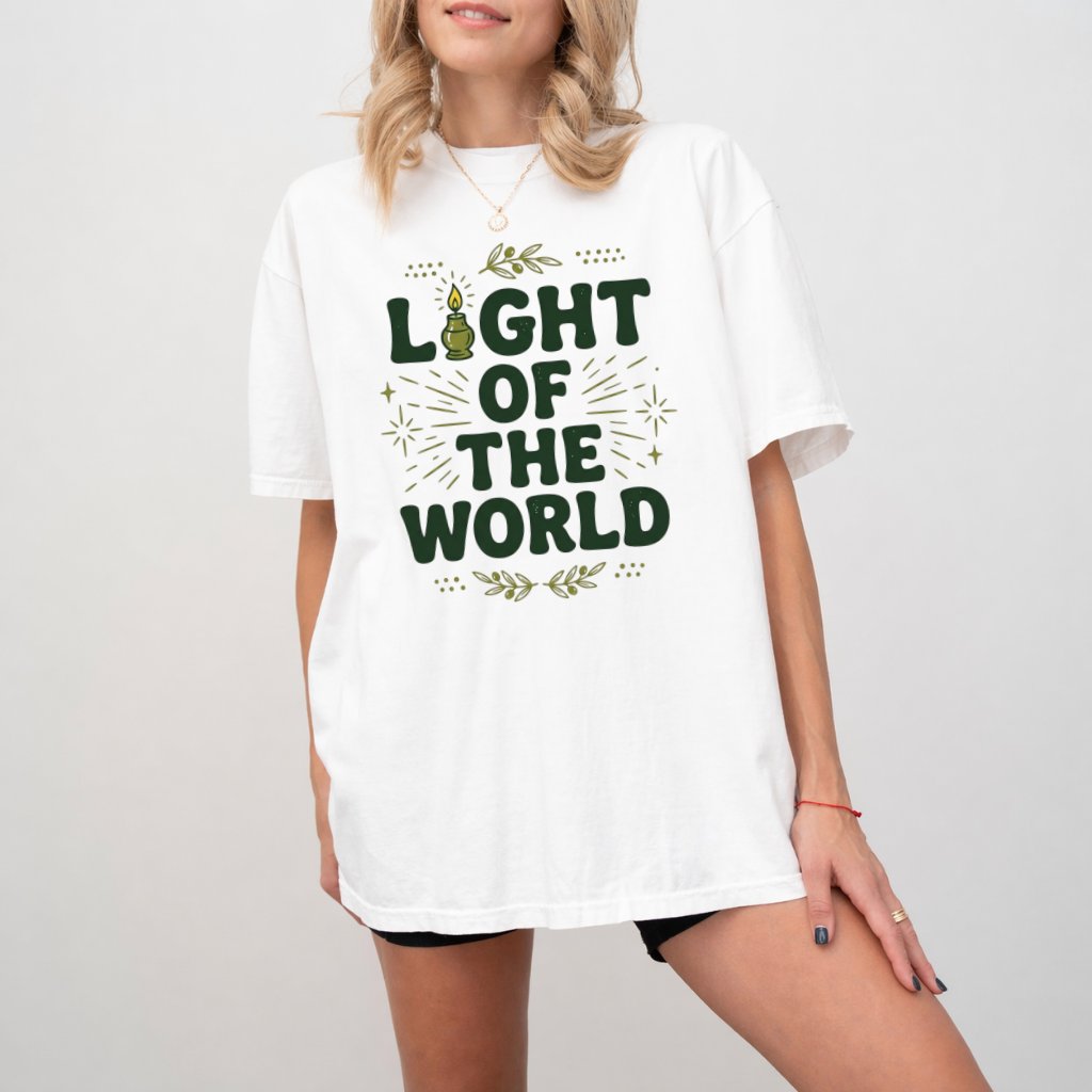 Light of the World Shirt – Faith Gift for Christians, Christian Bible Verse Retro Graphic Tee - back view