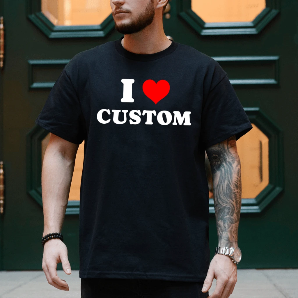 Personalized I Love Custom T-Shirt – Funny Gift for Couples, Statement Custom Tee - back view