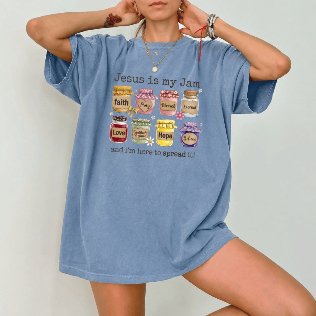 Comfort Color Jesus Is My Jam Here to Spread It – Faith Gift for Christians - back view