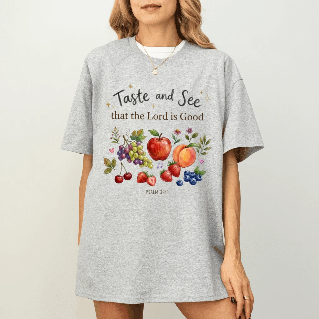 Taste and See That the Lord Is Good T-Shirt – Faith Gift for Christians - detail view