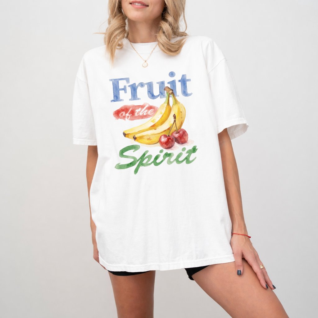 Comfort Colors Fruit of the Spirit Shirt – Faith Gift for Christians - detail view