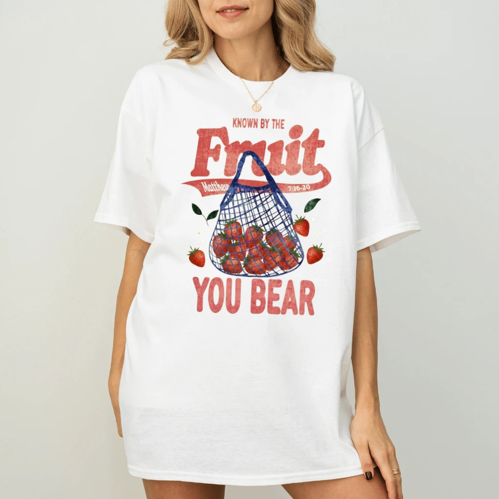 Known By the Fruit You Bear T-Shirt – Faith Gift for Christians Bible Tee - detail view