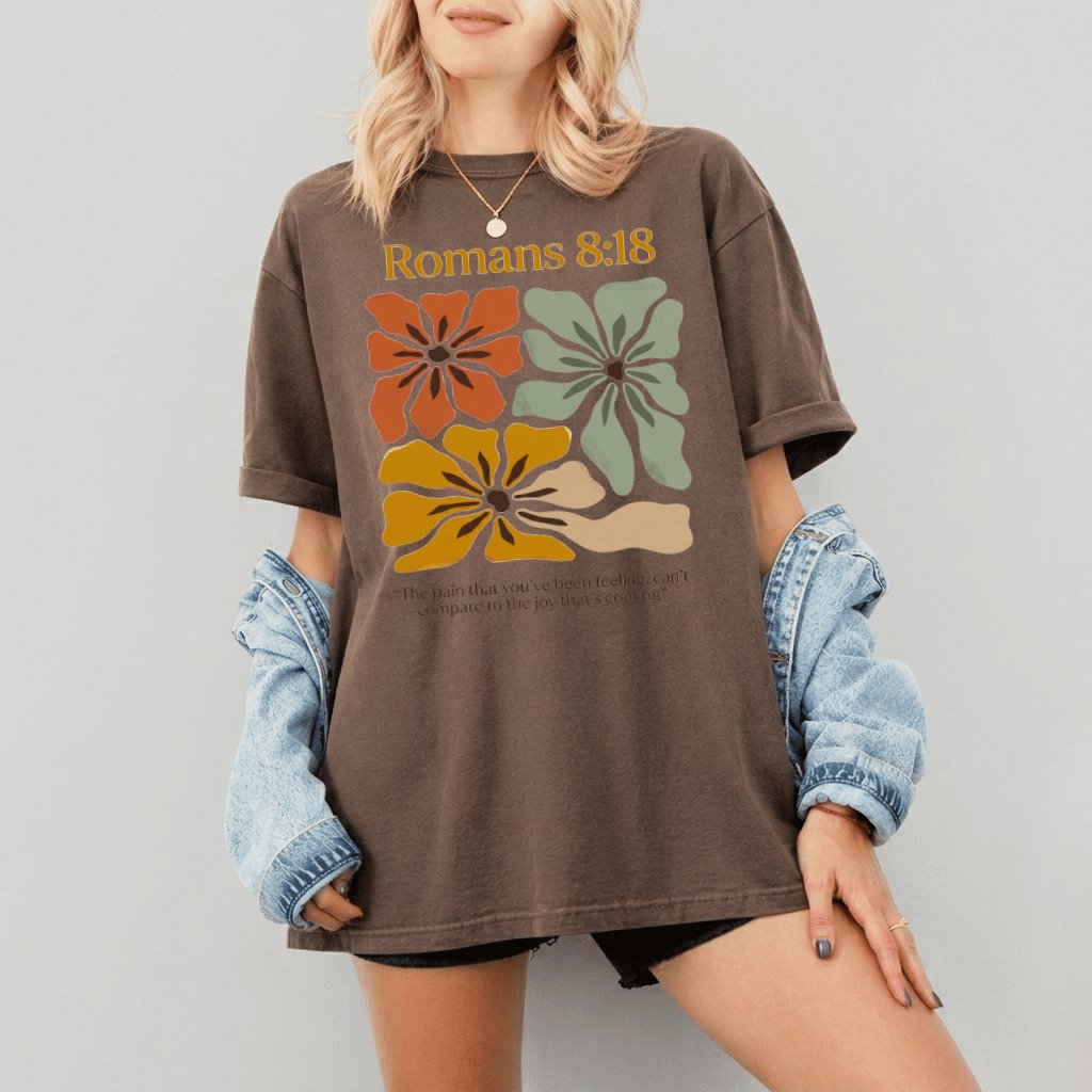 Comfort Color Romans 8:18 Shirt – Faith Gift for Christians - back view