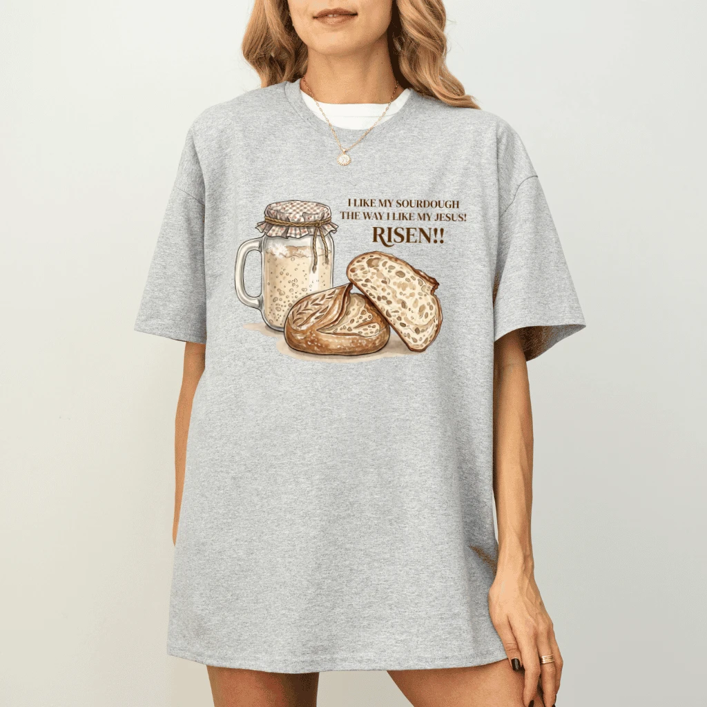 Jesus Risen Sourdough Shirt – Faith Gift for Christians - back view