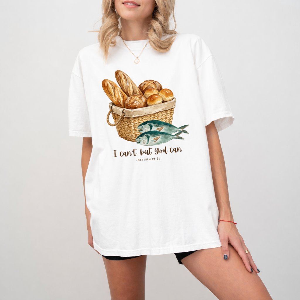 Comfort Colors I Can't But God Can Shirt – Faith Gift for Christians - detail view