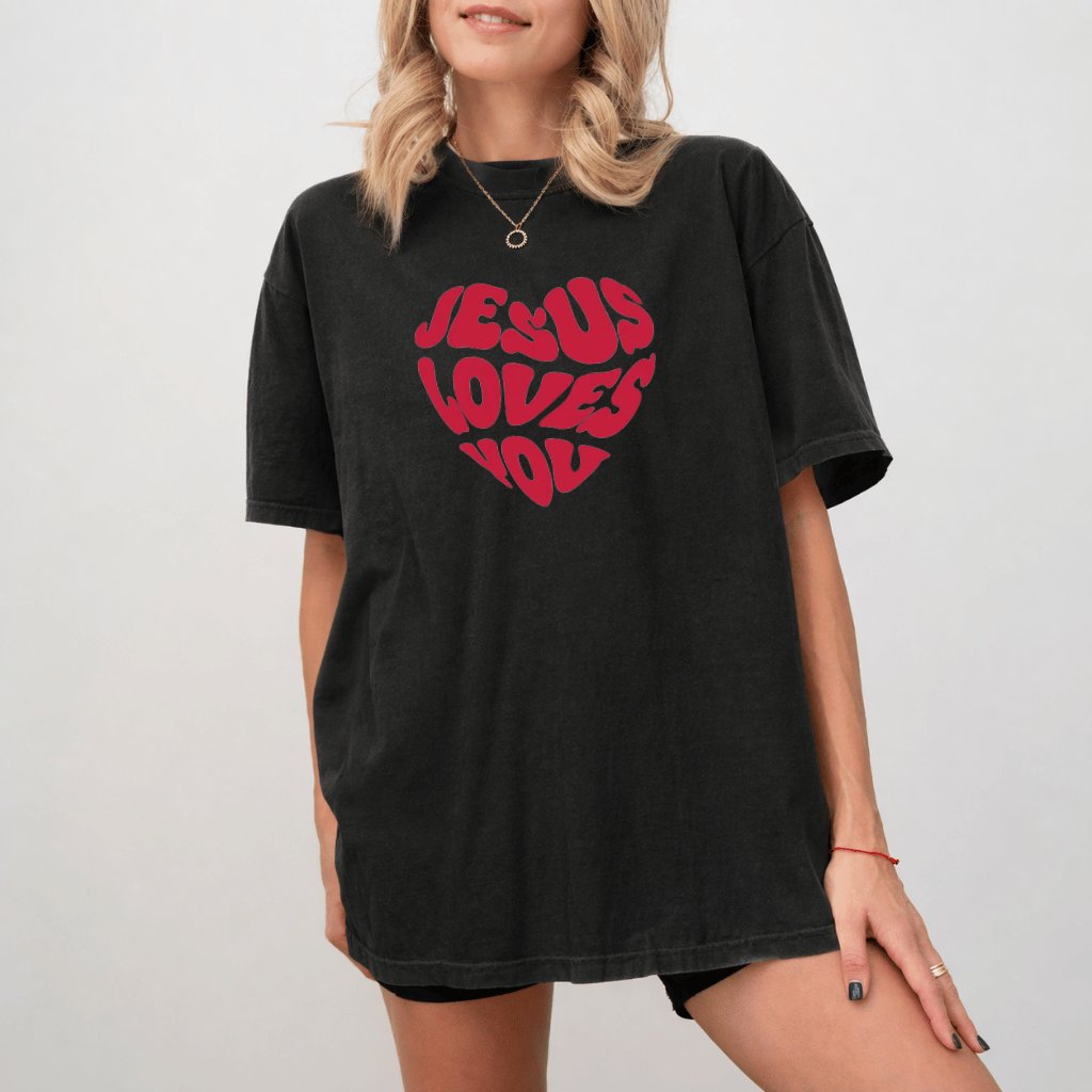 Comfort Colors Jesus Loves You Shirt – Faith Gift for Christians Tee - back view