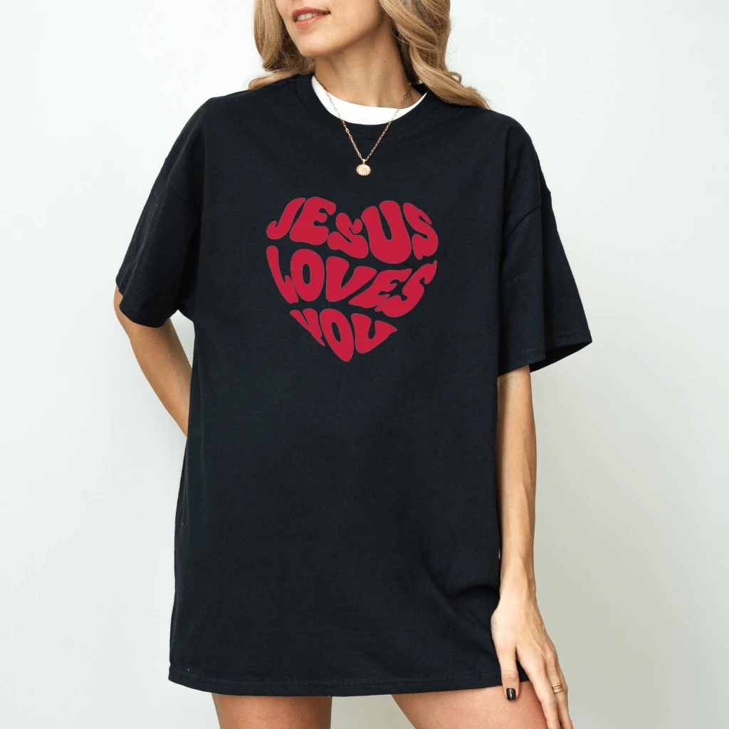 Jesus Loves You T-Shirt – Faith Gift for Christians Tee - back view