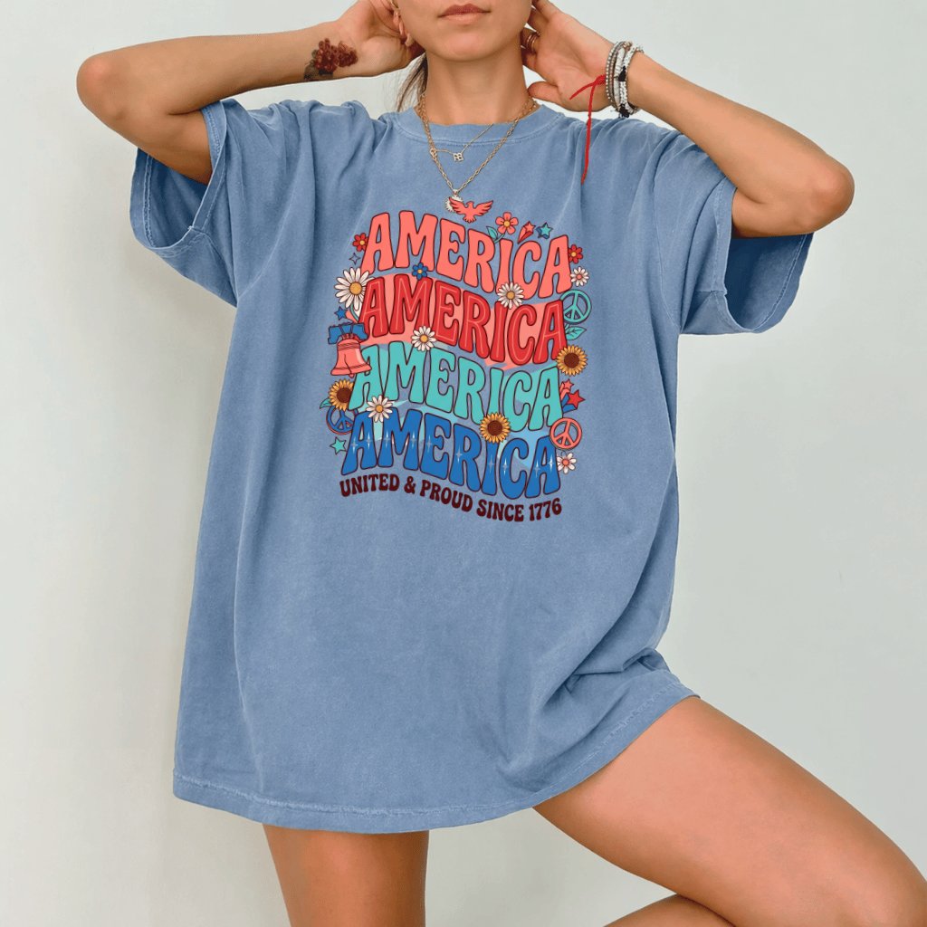 America Proud T-Shirt – 4th of July Gift for Patriot - back view