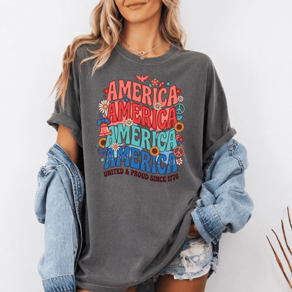 America Proud T-Shirt – 4th of July Gift for Patriot - detail view