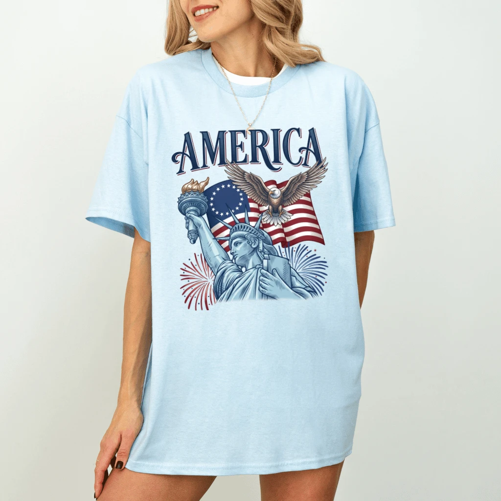 America Liberty T-Shirt – 4th of July Gift for Patriot - back view