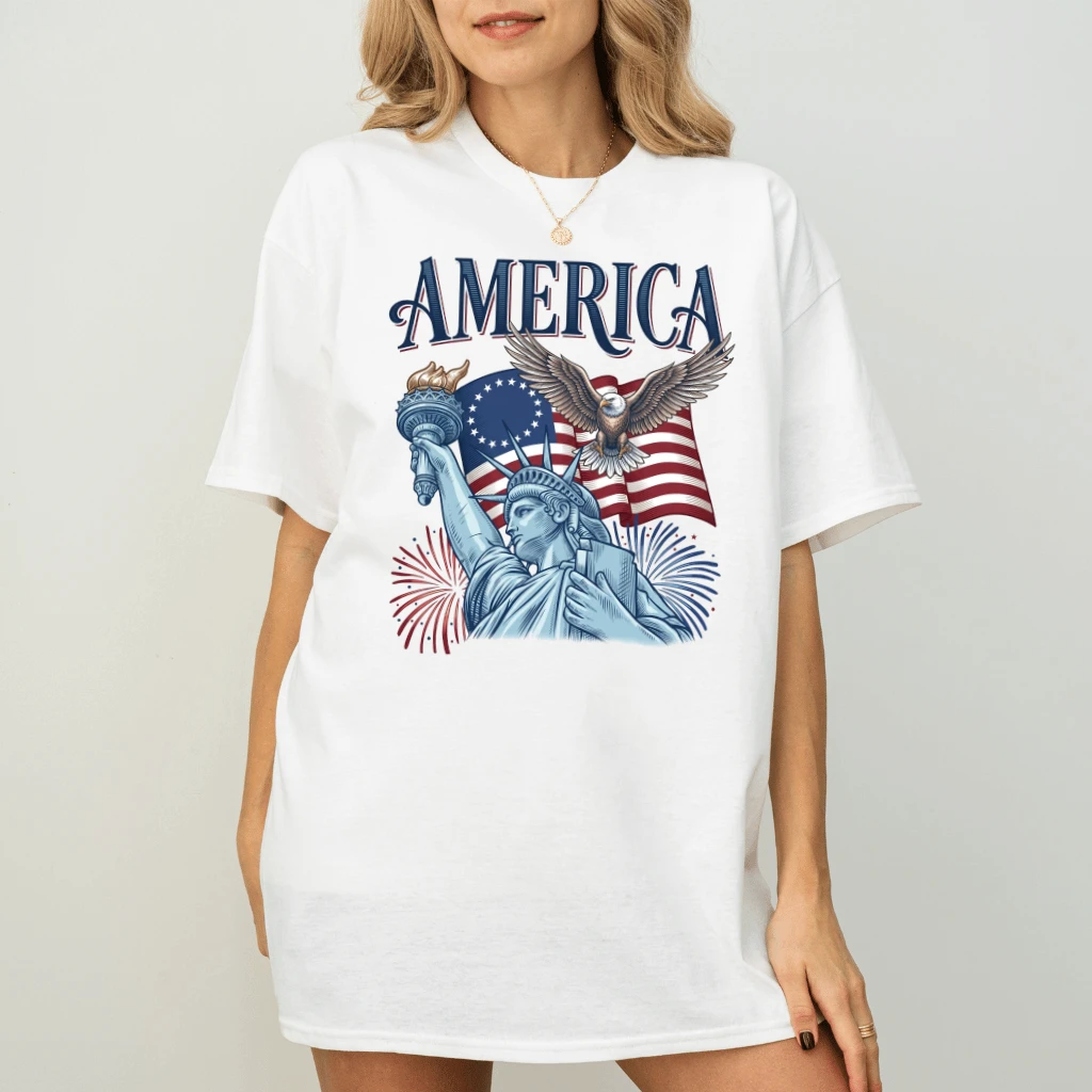 America Liberty T-Shirt – 4th of July Gift for Patriot - detail view