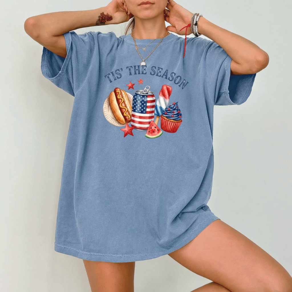Comfort Colors Tis the Season Patriotic Shirt – 4th of July Gift for Her - back view