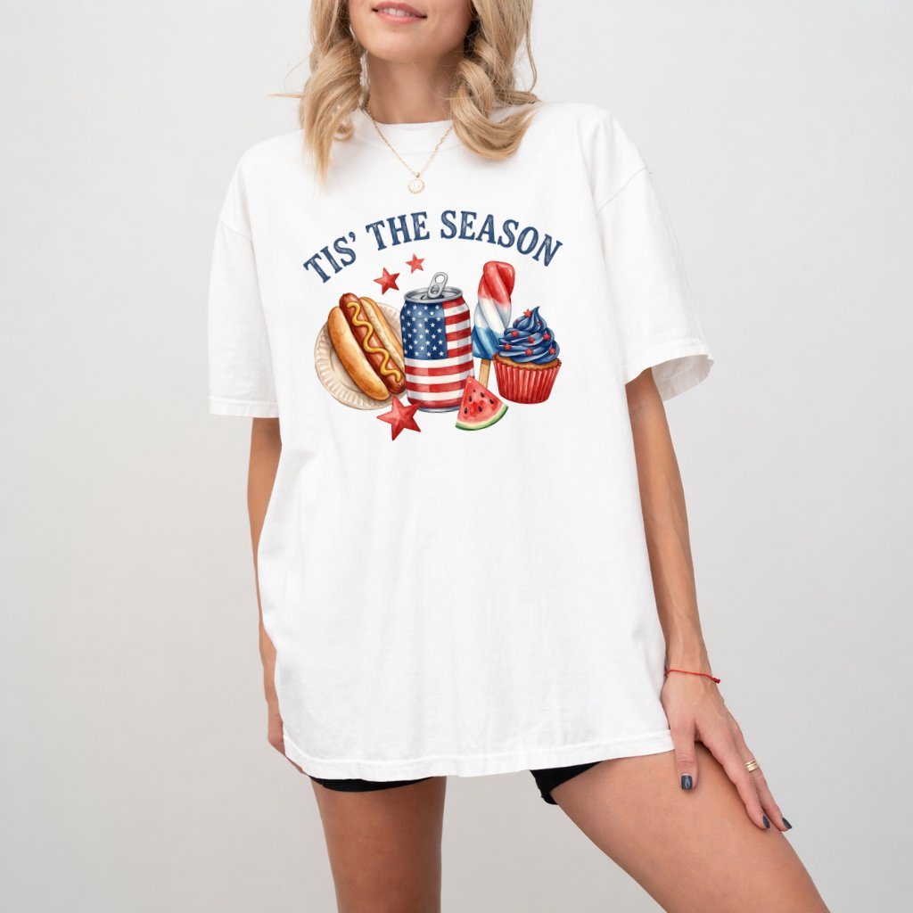 Comfort Colors Tis the Season Patriotic Shirt – 4th of July Gift for Her - detail view