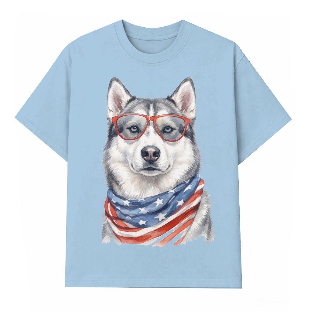 America Husky T-Shirt – 4th of July Gift for Patriot - front view