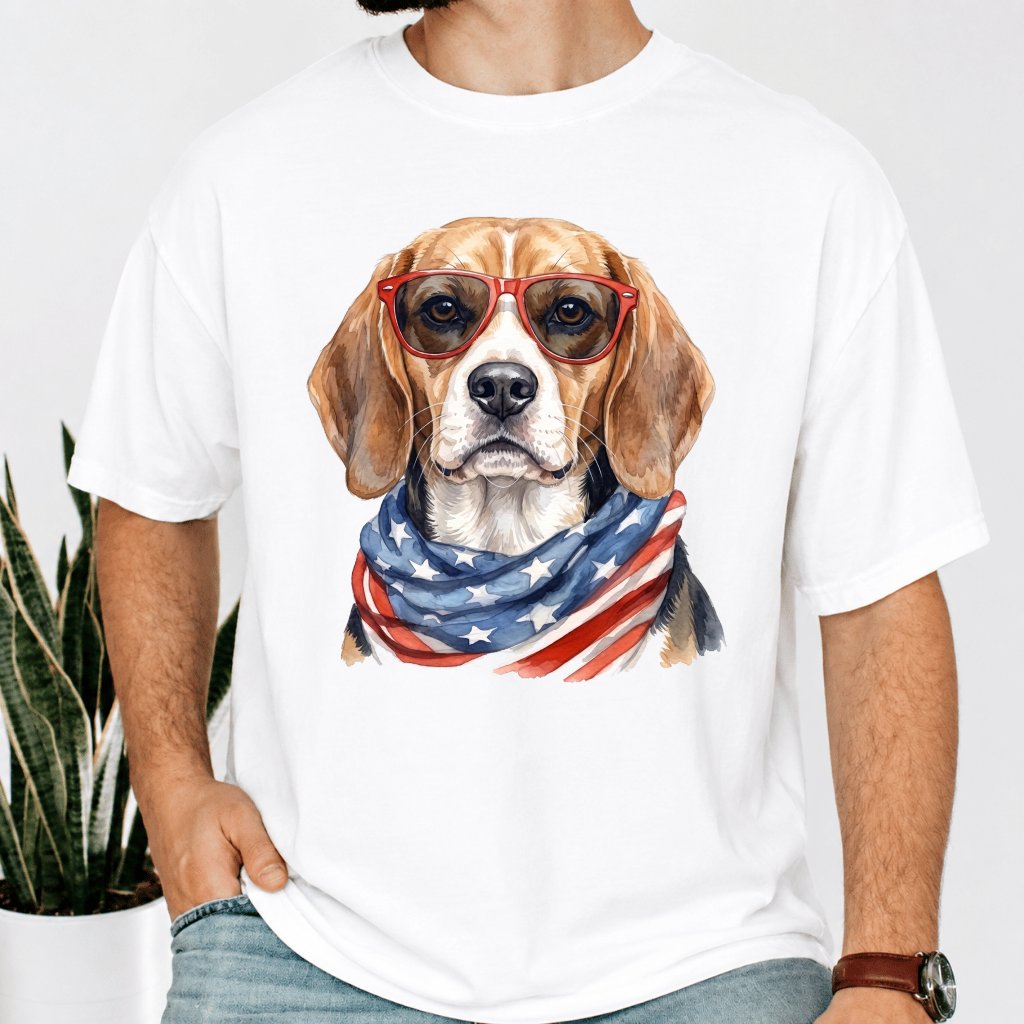 Comfort Colors America Beagle Shirt – 4th of July Gift for Patriot - back view