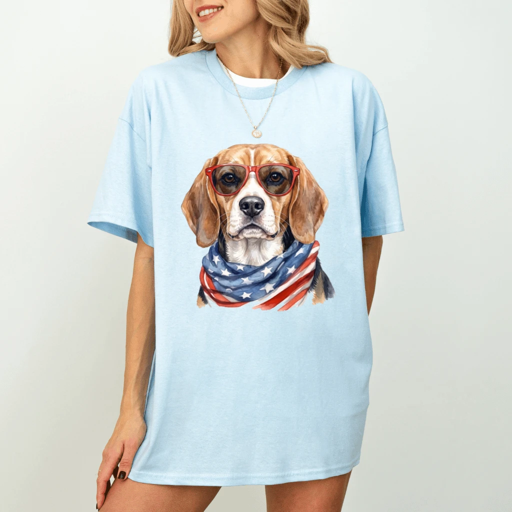 America Beagle T-Shirt – 4th of July Gift for Patriot - back view