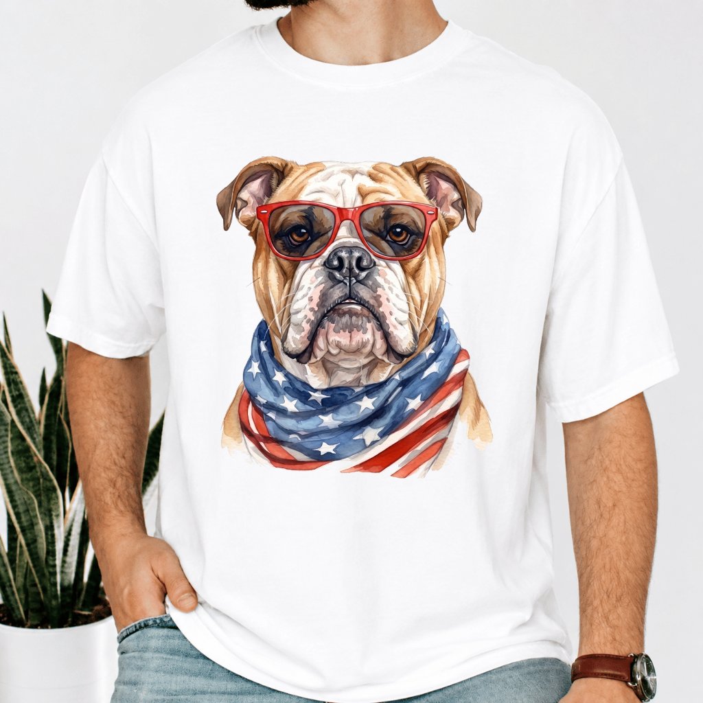 Comfort Colors America Bulldog Shirt – 4th of July Gift for Patriot - back view