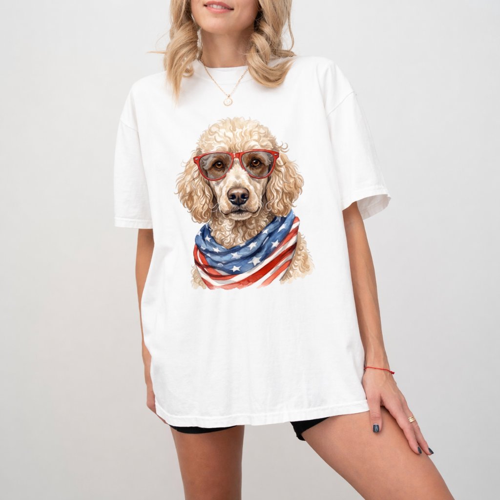 Comfort Colors America Poodle Shirt – 4th of July Gift for Patriot - back view