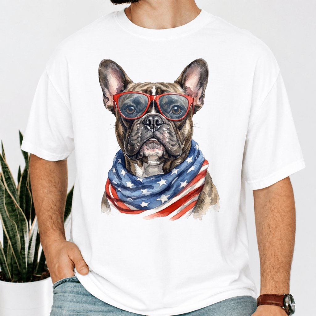 Comfort Colors America French Bulldog Tee – 4th of July Gift for Patriot - back view