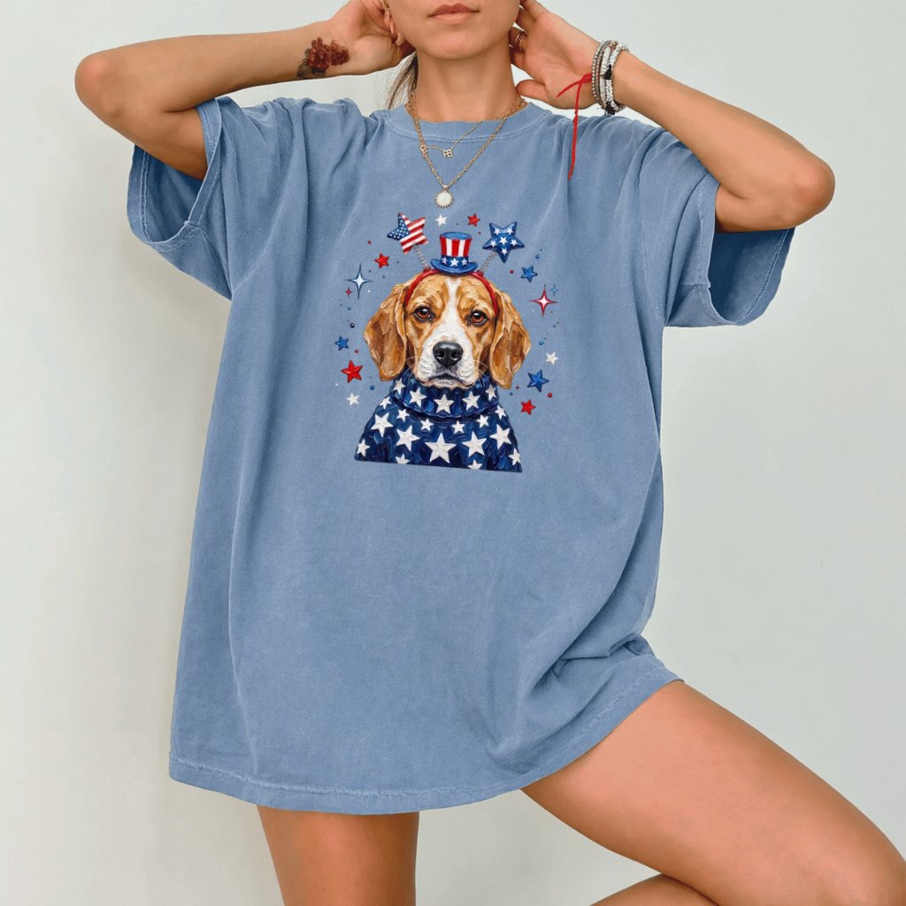 Comfort Colors Patriotic Beagle Shirt – 4th of July Gift for Dog Lover - back view