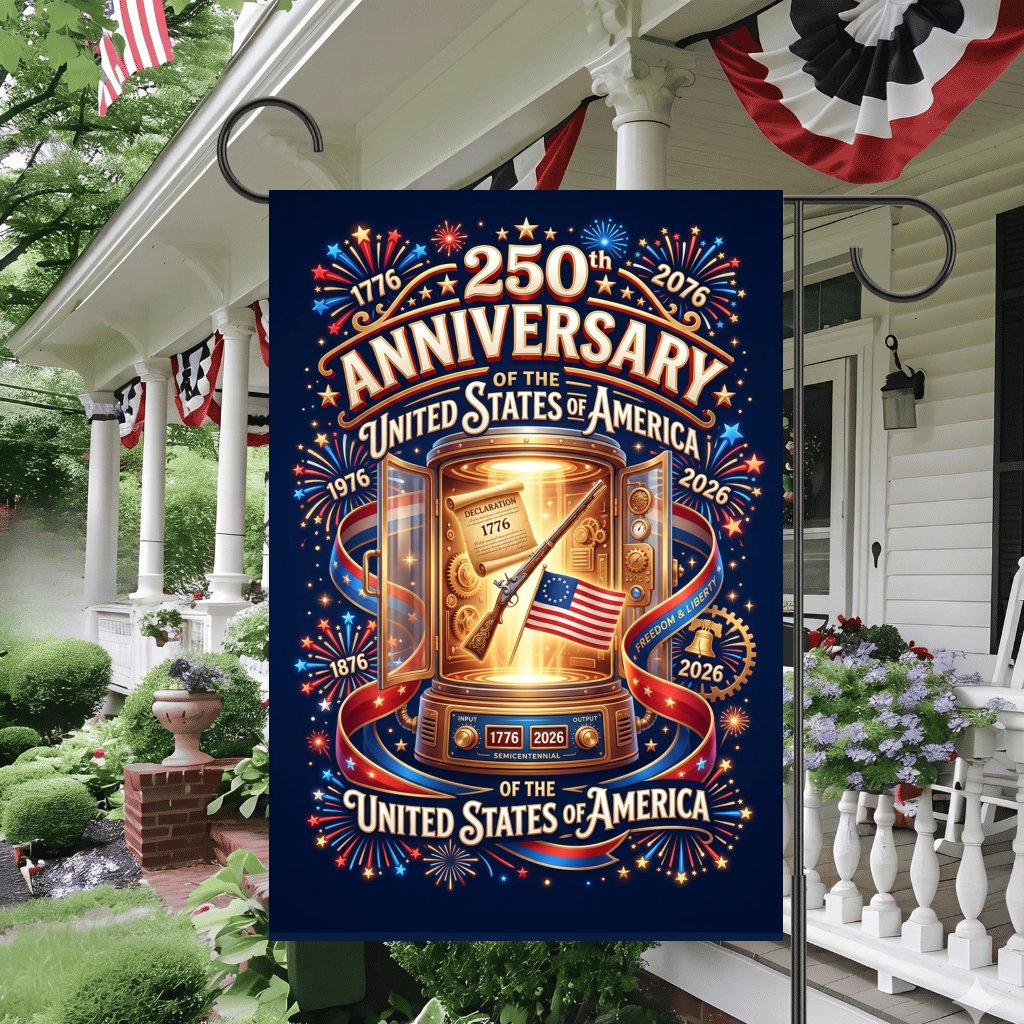 250th Anniversary USA Garden Flag – 1776 2026 United States Decor - front view