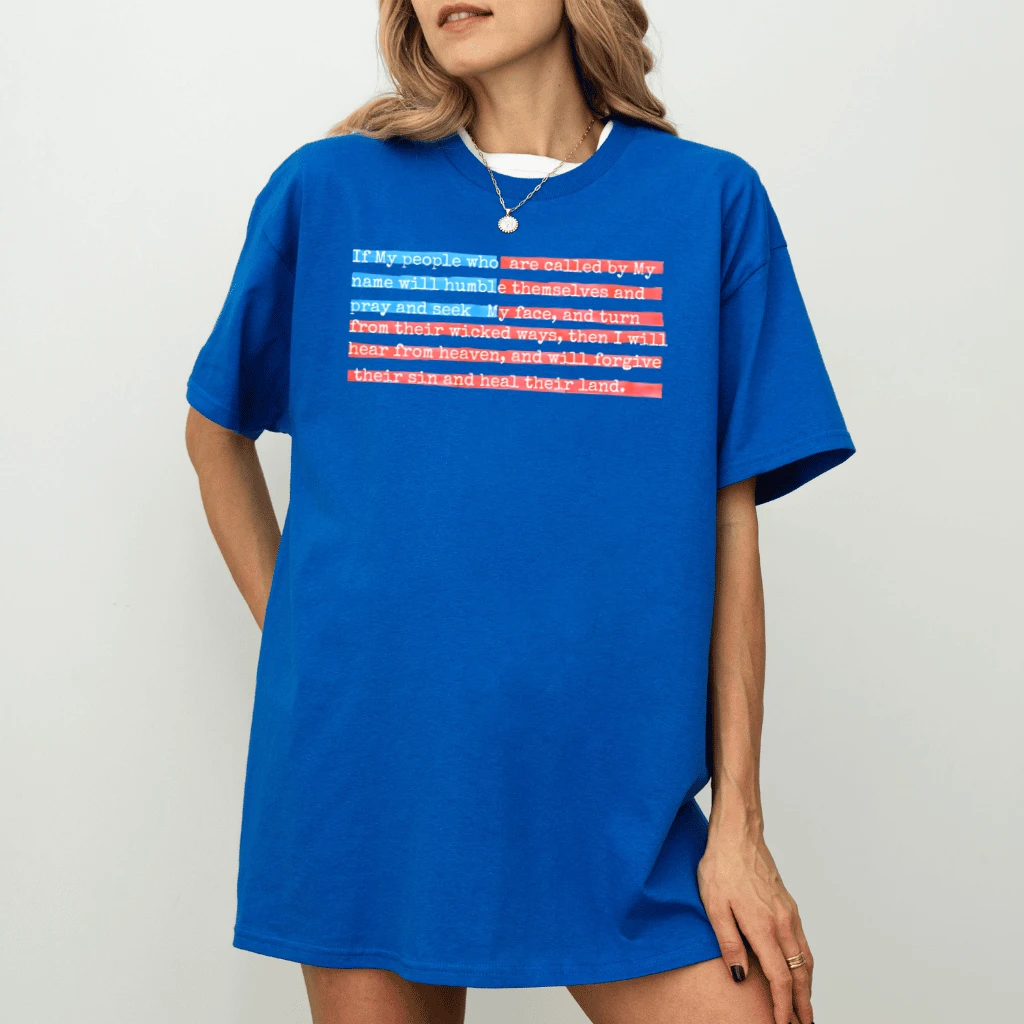 Christian USA Comfort Colors Shirt – Bible Verse Patriotic Tee - back view