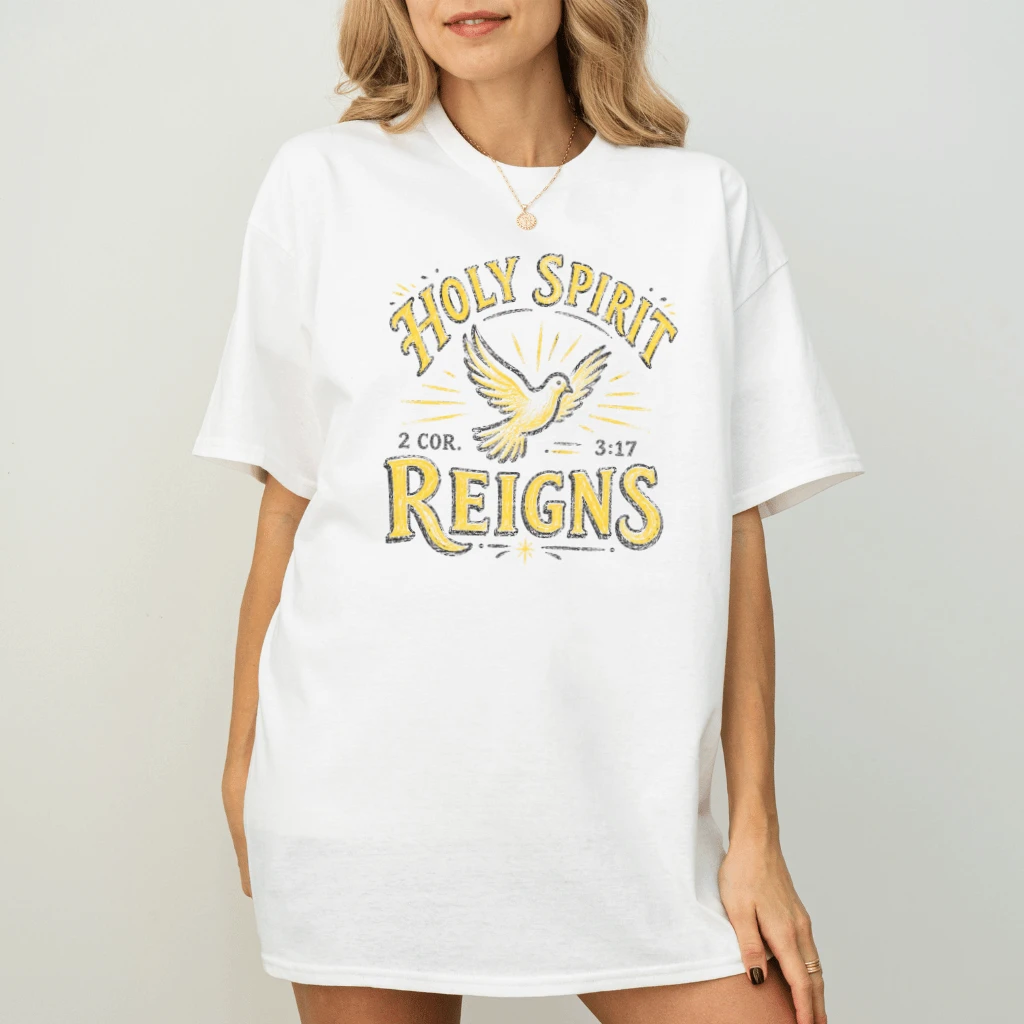Comfort Colors Holy Spirit Reigns Shirt – Gift for Christians - back view
