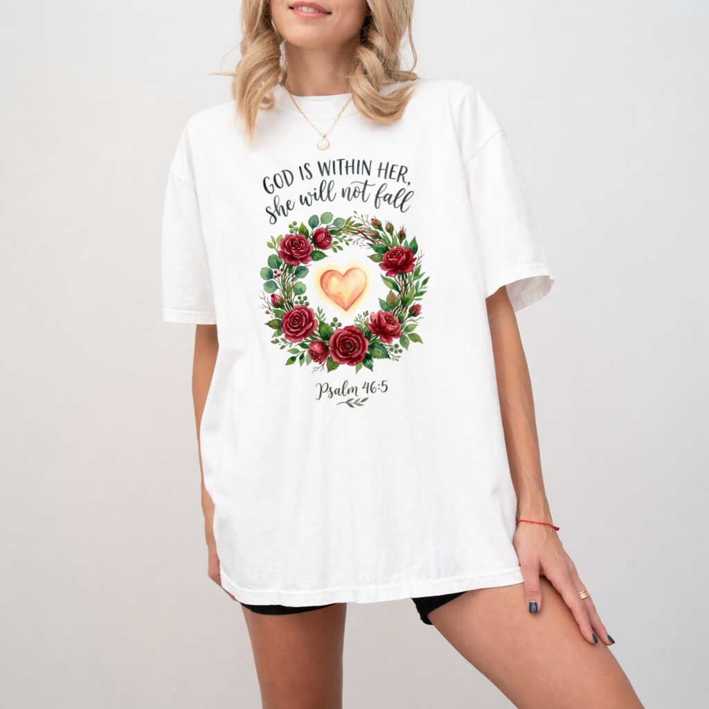 Comfort Colors God Is Within Her Shirt – Gift for Christians - back view