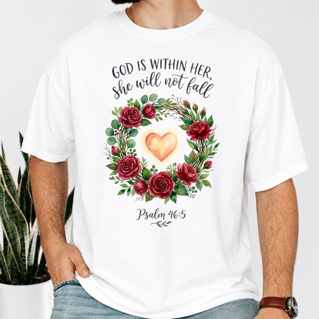 Comfort Colors God Is Within Her Shirt – Gift for Christians - detail view