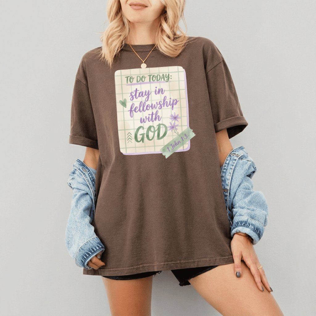 Comfort Colors Fellowship With God Shirt – Gift for Christians - back view
