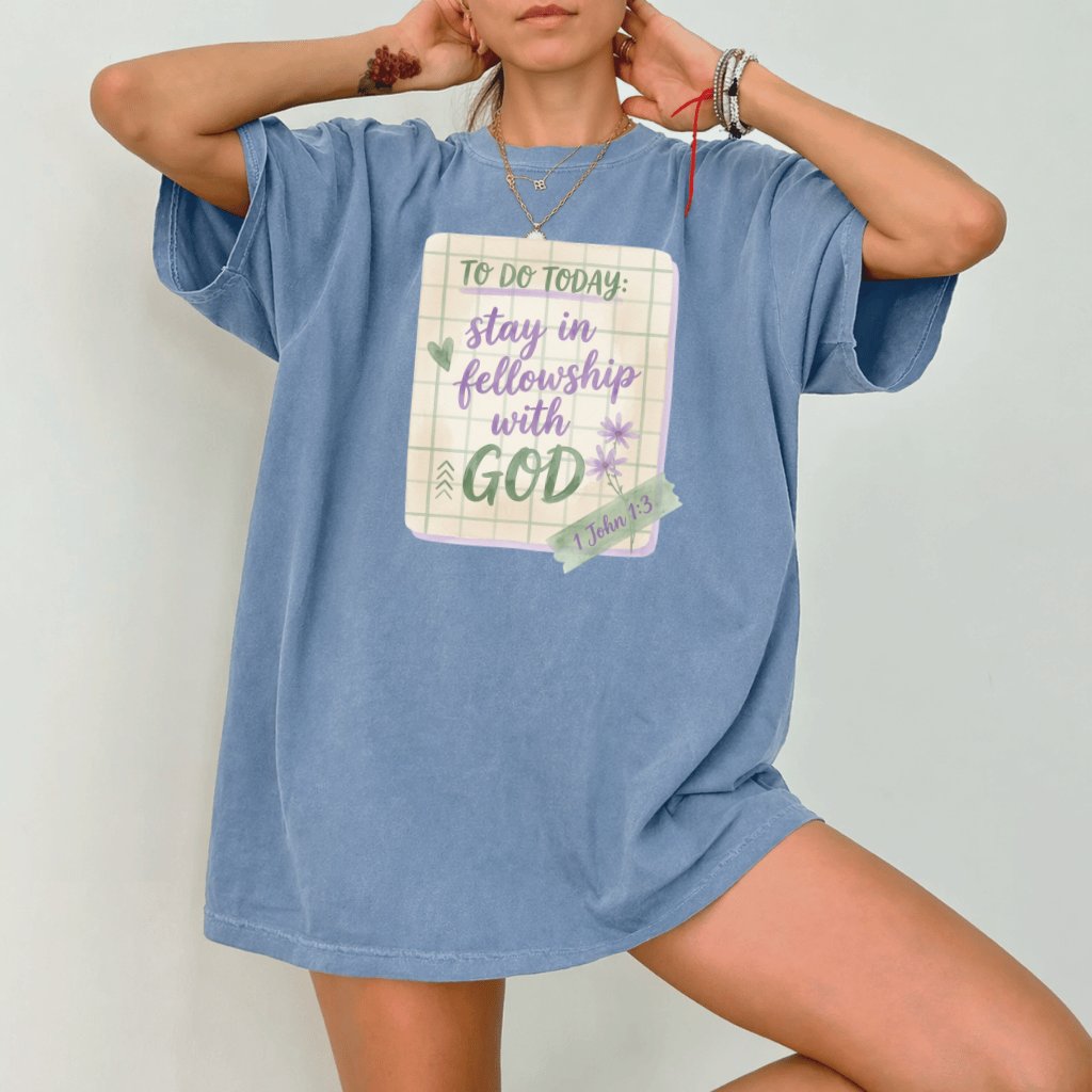 Comfort Colors Fellowship With God Shirt – Gift for Christians - detail view