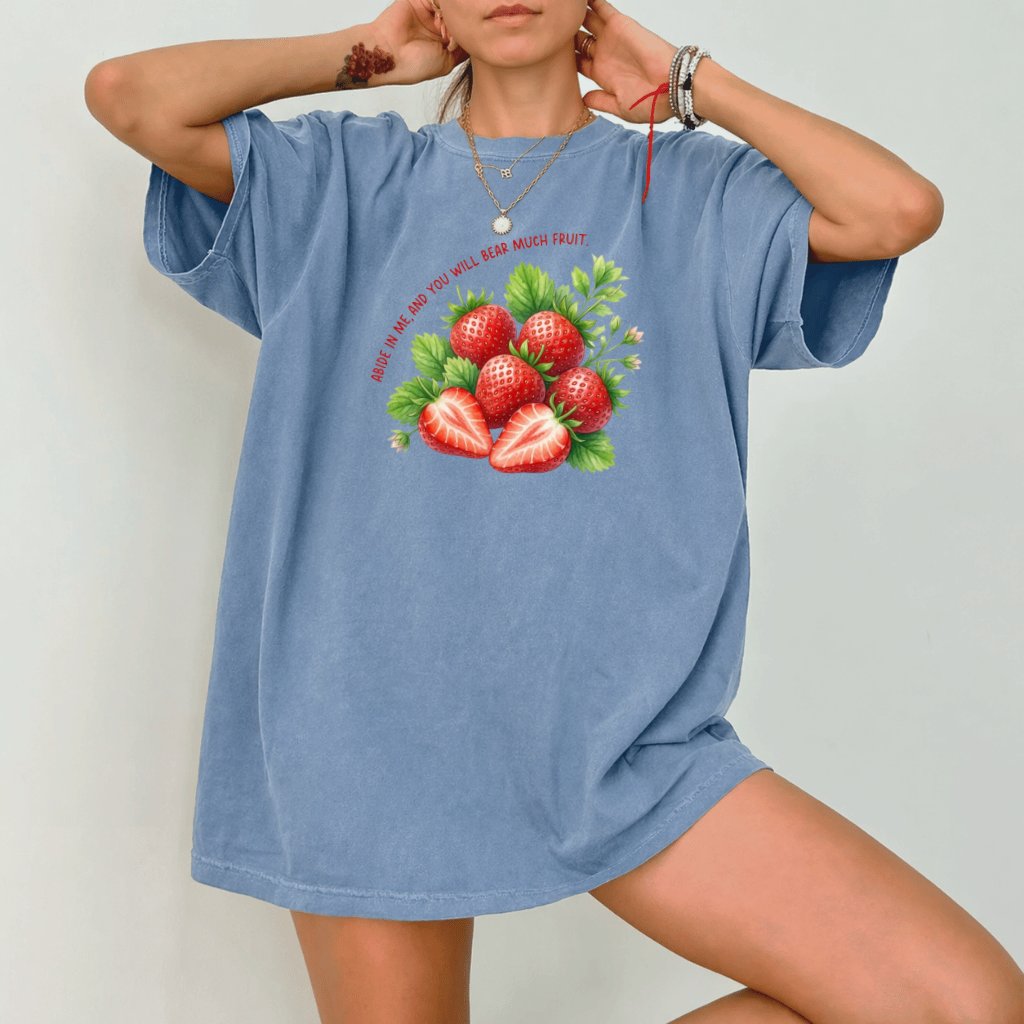 Comfort Colors Bear Much Fruit Shirt – Gift for Christians Bible Verse - back view