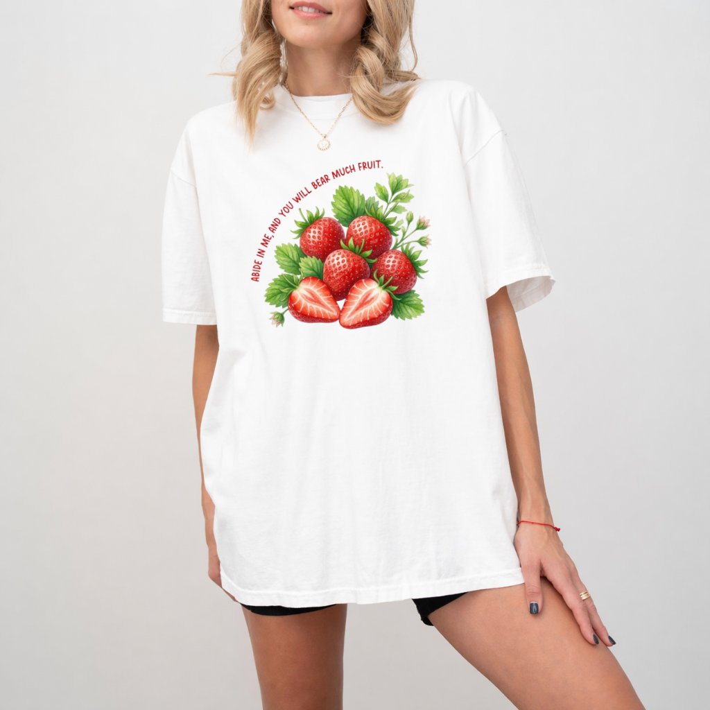 Comfort Colors Bear Much Fruit Shirt – Gift for Christians Bible Verse - detail view