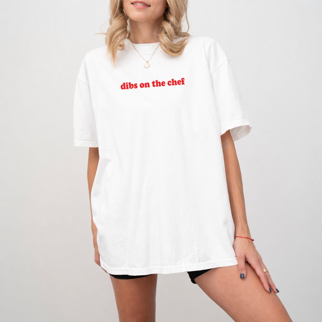 Dibs on the Chef Comfort Colors Shirt – Funny Gift for Chef Wife - detail view