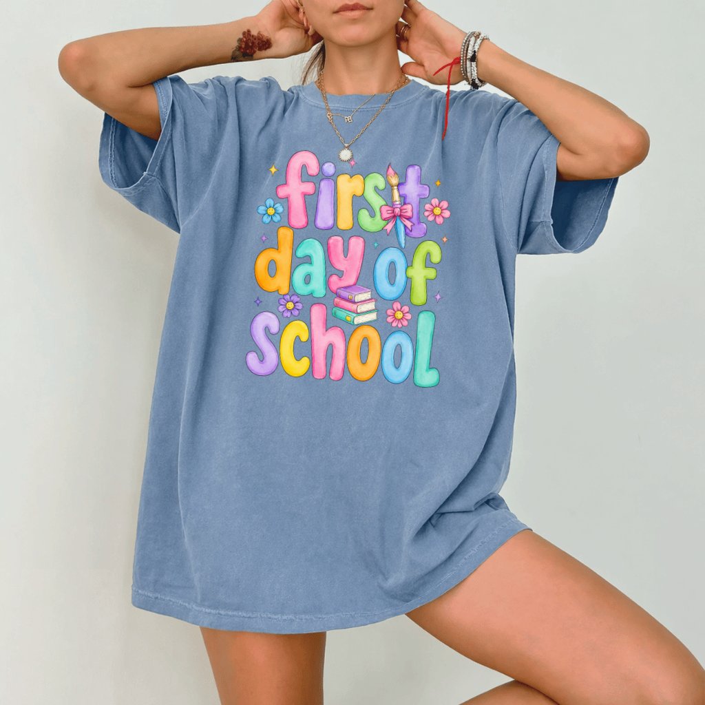 Comfort Colors First Day of School Shirt –Back To School Gift for Teacher - back view